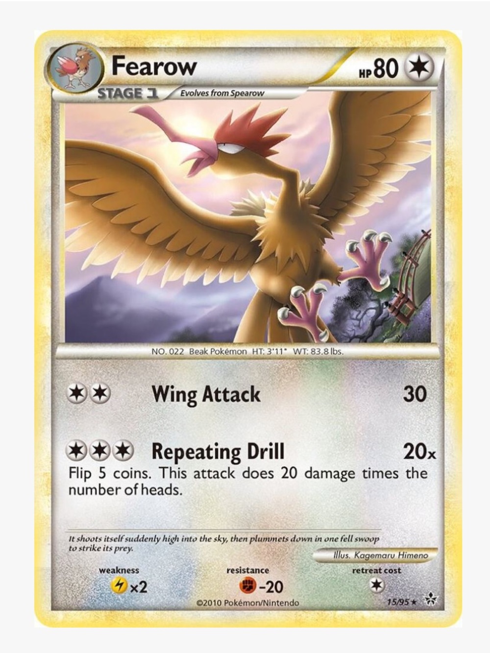 Fearow Unleashed Pokemon Trading Card
